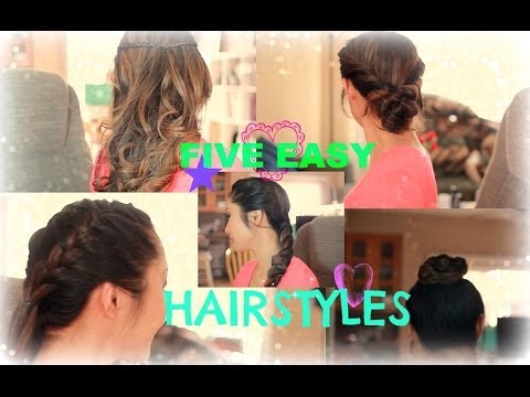 Back To School: 5 Quick Hairstyle Ideas! ♥ NO HEAT