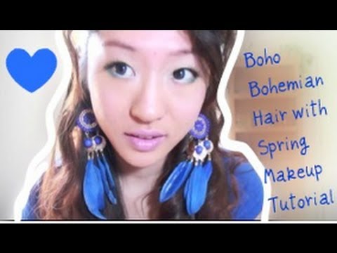 Boho Bohemian Hair with Spring Makeup Tutorial