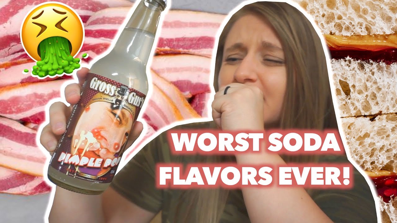 Drinking The Most Disgusting Soda Flavors (Pimple Pop, Bacon, Pirate Piss & Peanut Butter and Jelly)