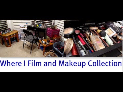 Makeup Collection and Filming Setup