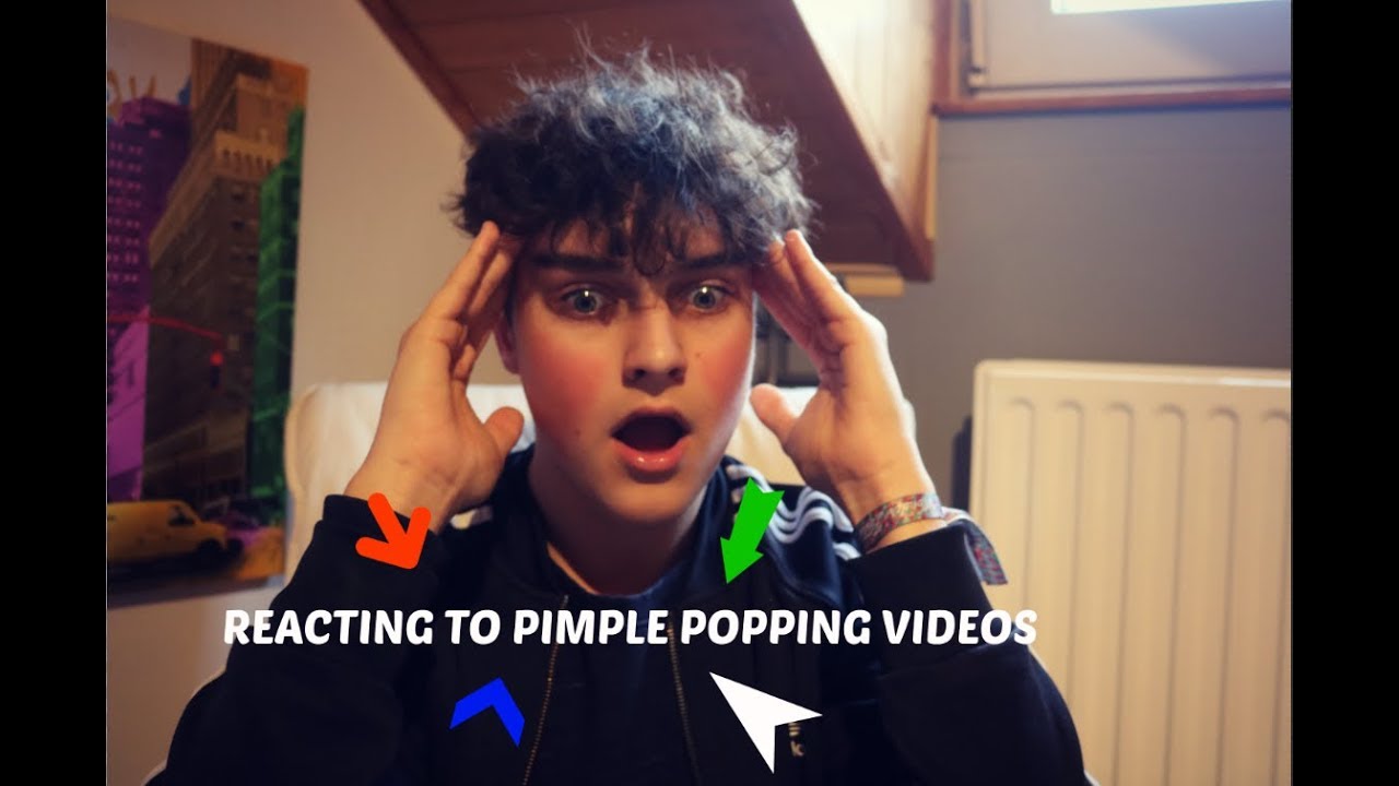 REACTING TO PIMPLE POPPING VIDEOS!!! ( not that grossed out )